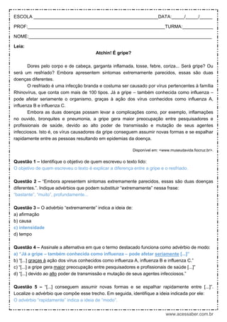 Questões Interpretação de Texto, PDF