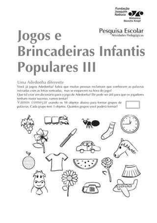 Guia de atividades e brincadeiras para famílias com crianças de 0