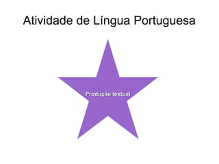Atividade de Língua Portuguesa

Produção textual

 