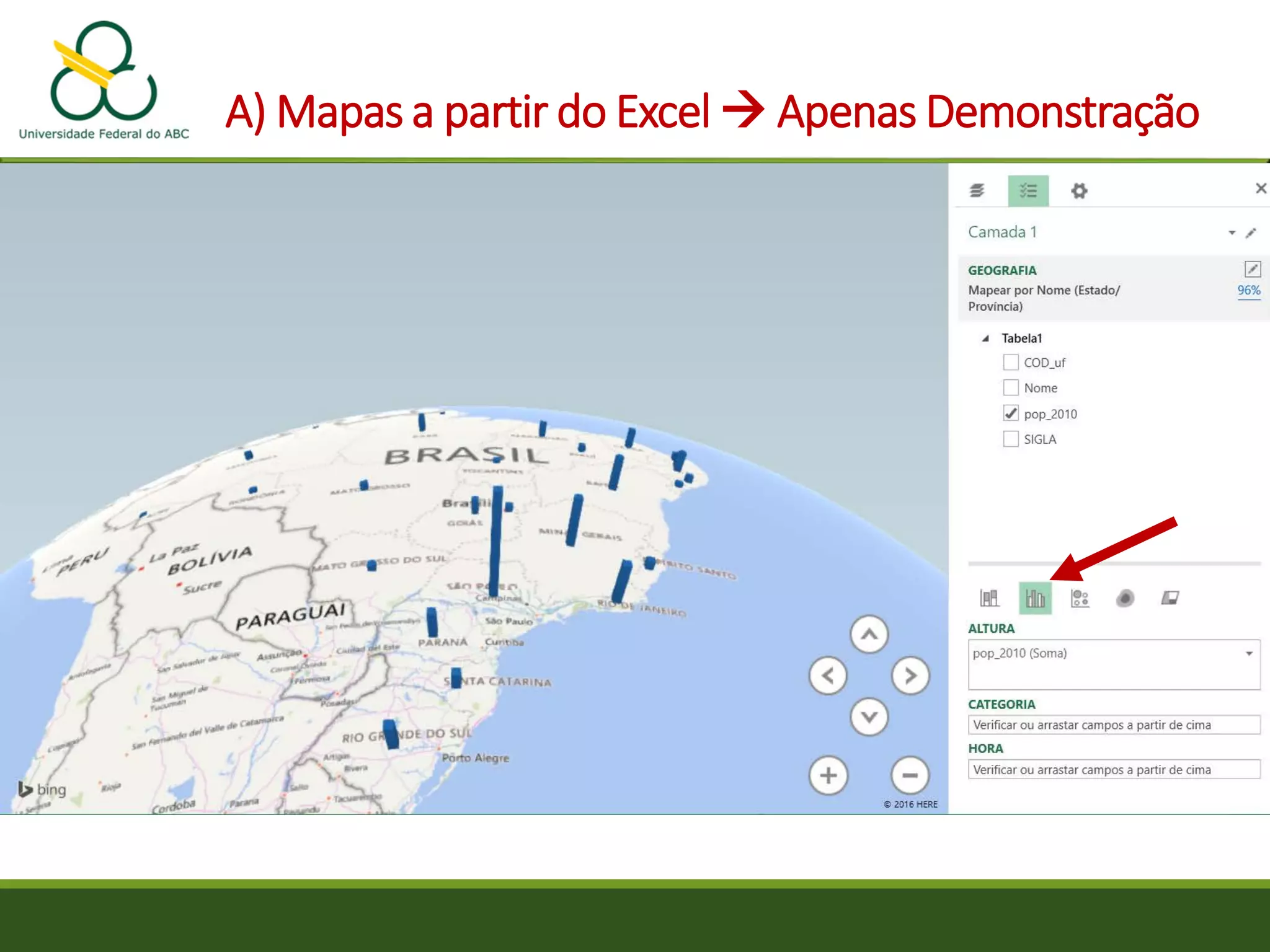 A) Mapas a partir do Excel  Apenas Demonstração
 