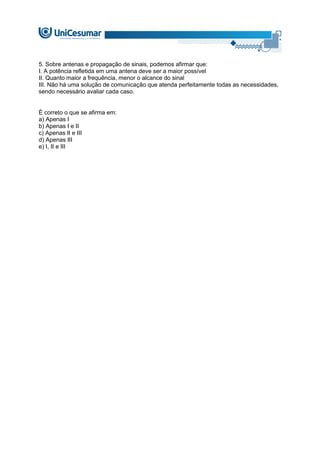 ATIVIDADE 1 - PRINCÍPIOS DE SISTEMA DE COMUNICAÇÃO - 52/2023