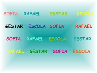 SOFIA RAFAEL GESTAR ESCOLA GESTAR ESCOLA SOFIA RAFAEL SOFIA RAFAEL ESCOLA GESTAR RAFAEL GESTAR SOFIA ESCOLA
