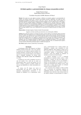 PDF) Efeitos de sessões de psicomotricidade relacional sobre o perfil das  habilidades motoras e controle postural em indivíduo com transtorno do  espectro autista
