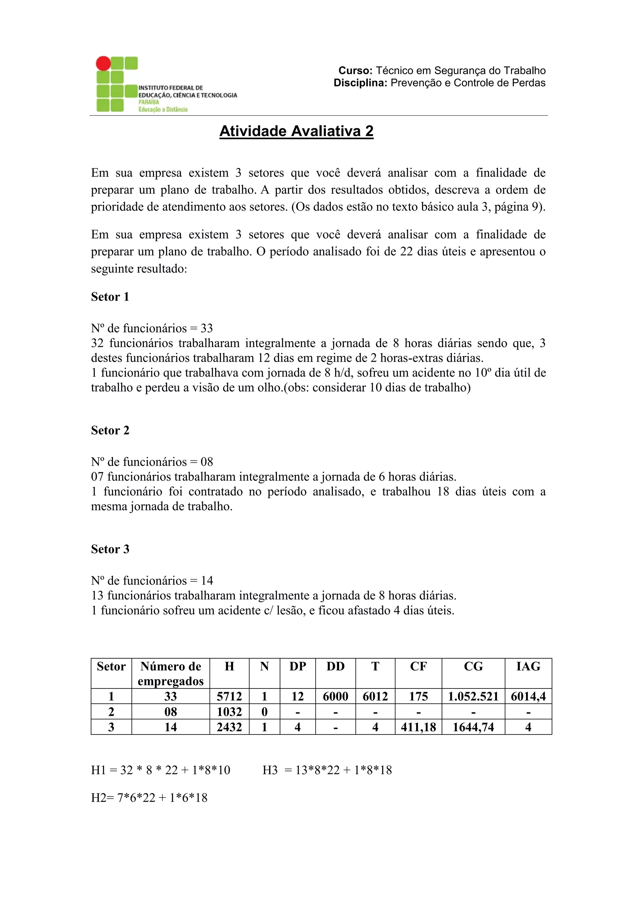 Atividade avaliativa 2 pcp | PDF