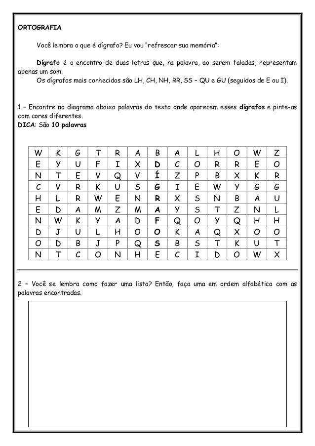 Atividade avaliativa de português pronta