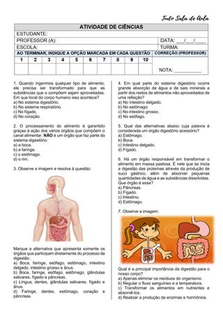 atividades com sistema digestorio - Pesquisa Google