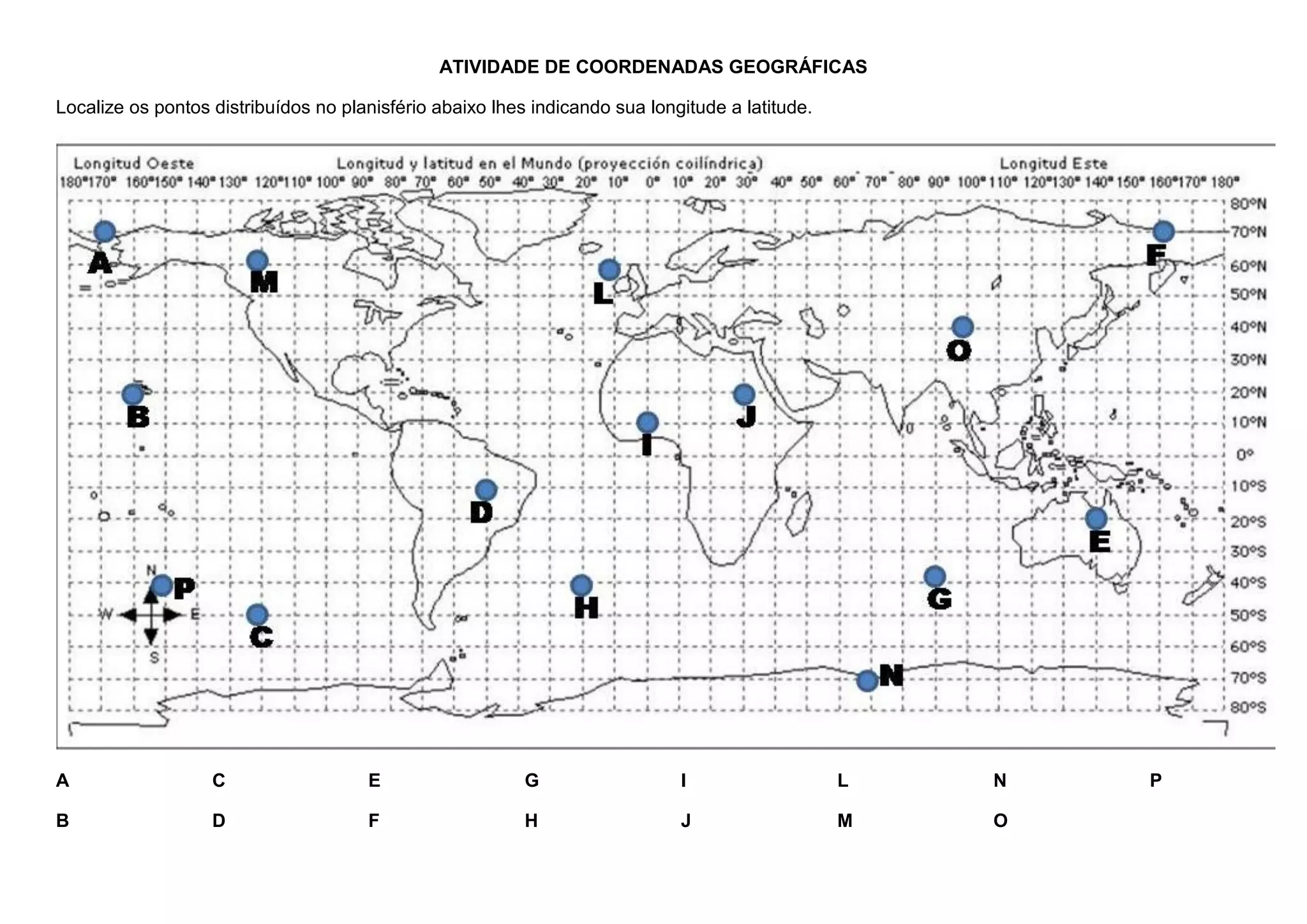 Atividade de coordenadas geograficas | PDF