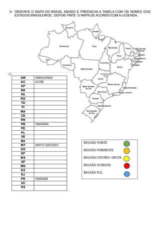 Prova de geografia - bandeiras, mapa, estados, capitais e siglas do brasil