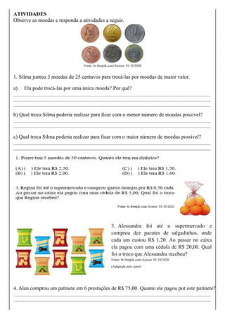 Atividade de Matemática Sistema Monetário 2.docx