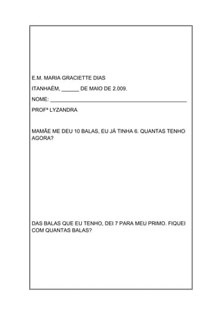 Atividade Diversas de Matemática