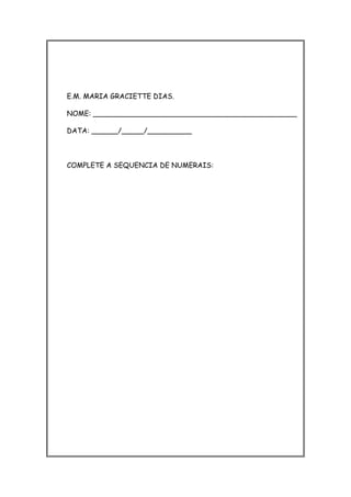 Atividade Diversas de Matemática