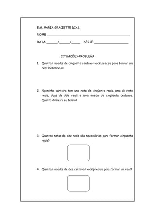 Atividade Diversas de Matemática
