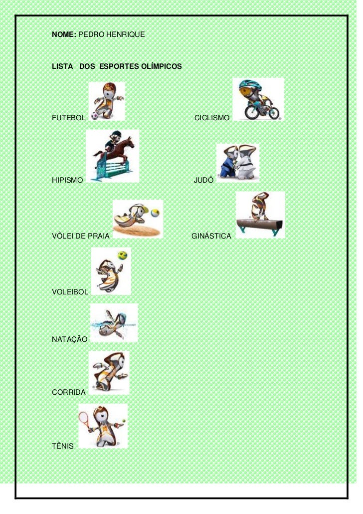 Atividade esportes olimpícos