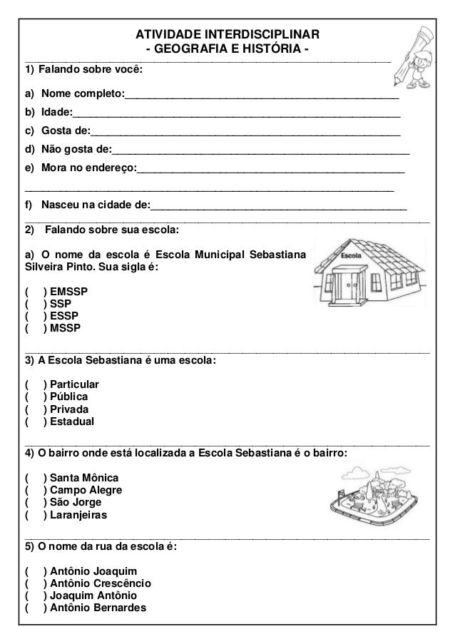 Atividade interdisciplinar de geografia e história p1