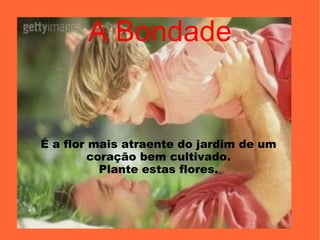 A Bondade É a flor mais atraente do jardim de um coração bem cultivado. Plante estas flores. 