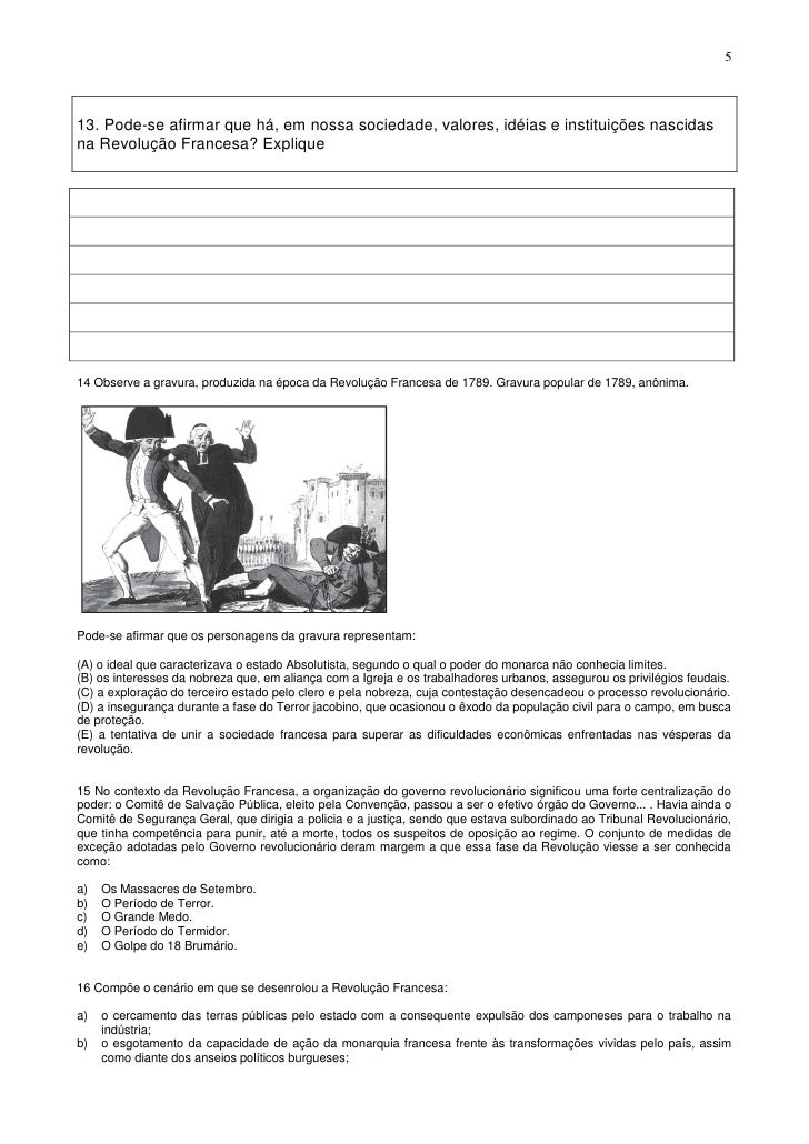 Atividade rev francesa