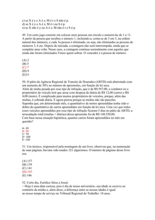 RACIOCÍNIO LOGICO - ATIVIDADES