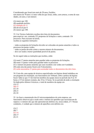 RACIOCÍNIO LOGICO - ATIVIDADES