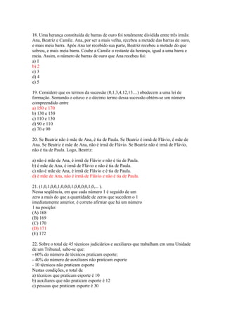 RACIOCÍNIO LOGICO - ATIVIDADES