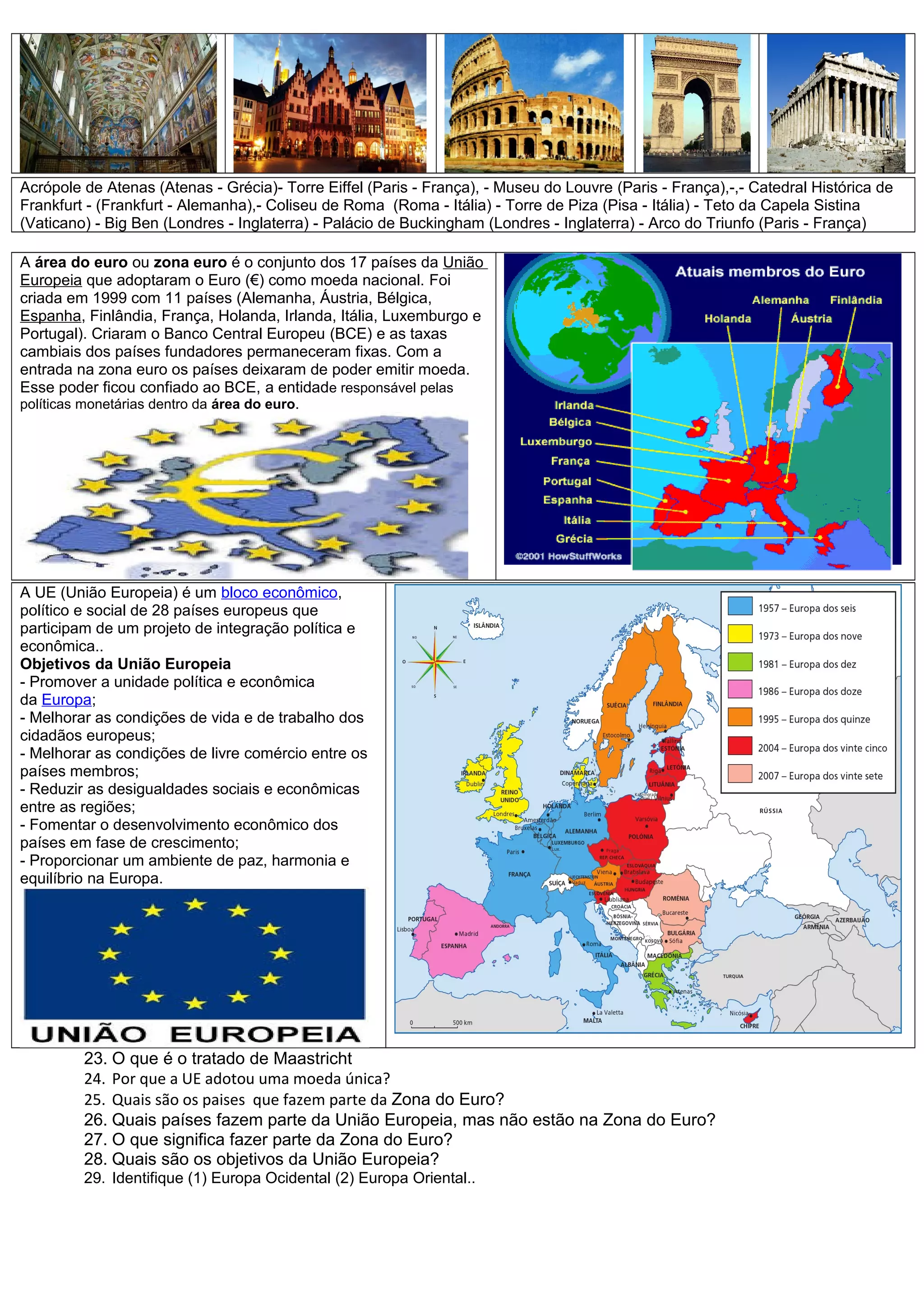 Atividades sobre a europa | DOC