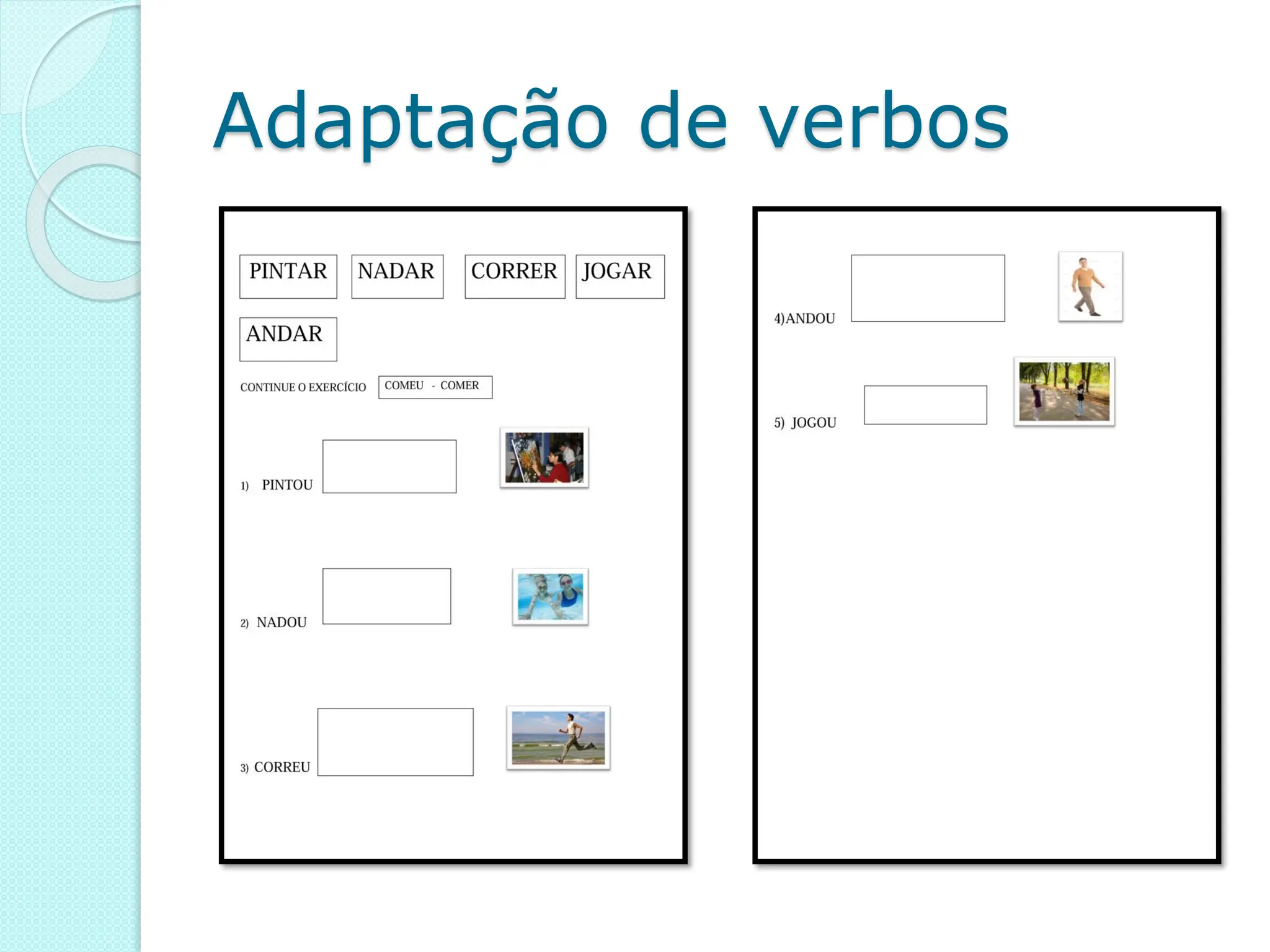 Adaptação de verbos
 