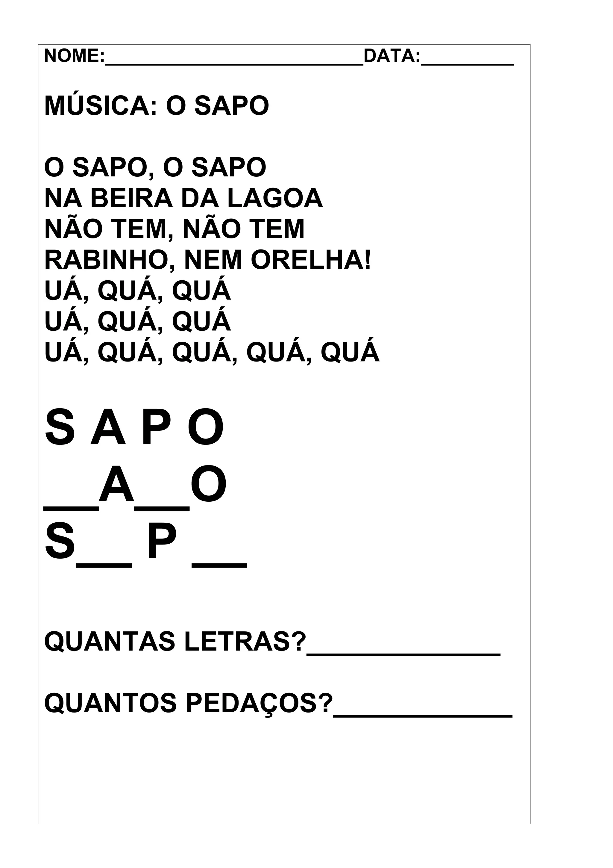 Atividades Com Musicas Infantis Doc