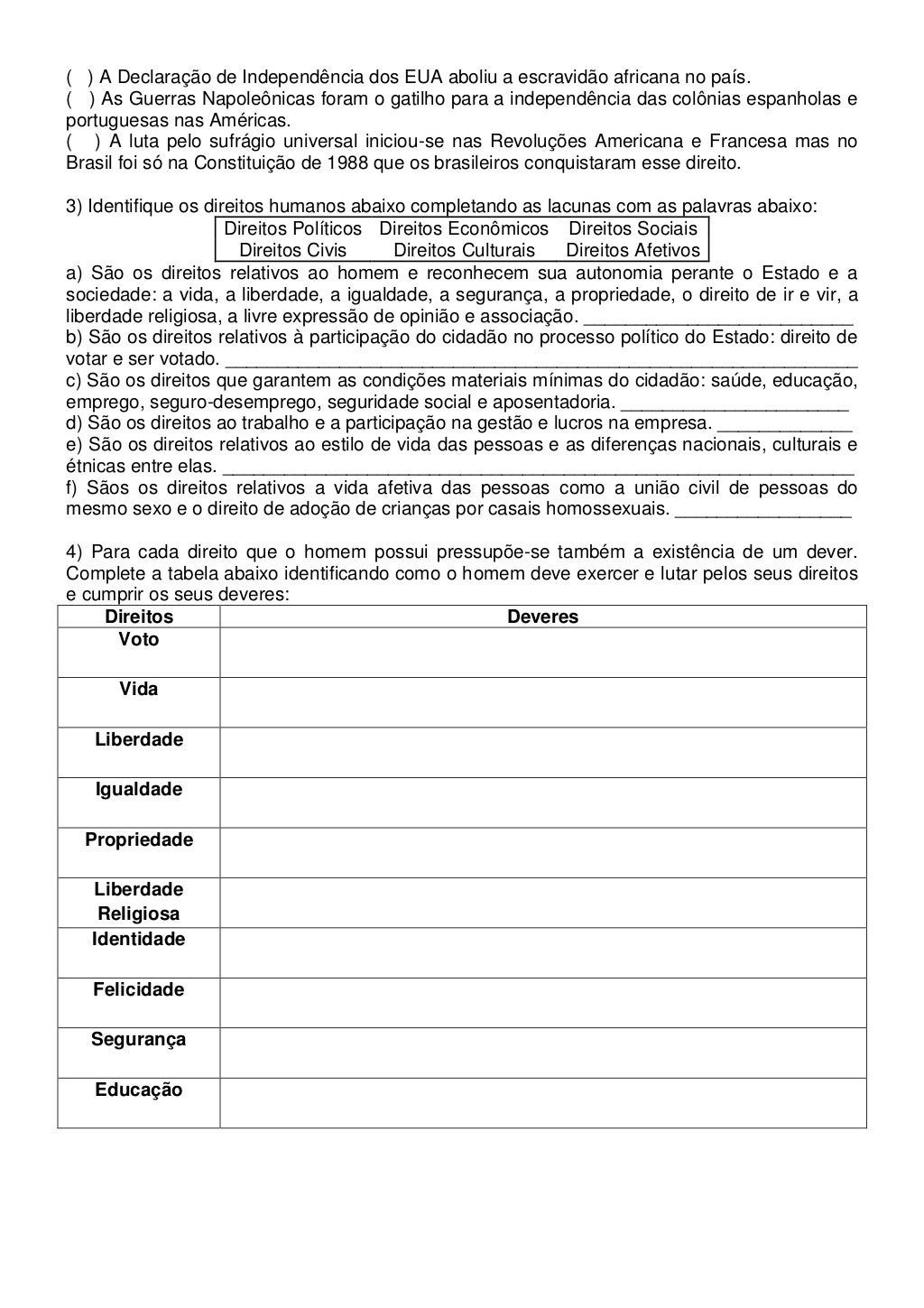 Exercícios Sobre Imperialismo E Neocolonialismo 9 Ano Com Gabarito ...