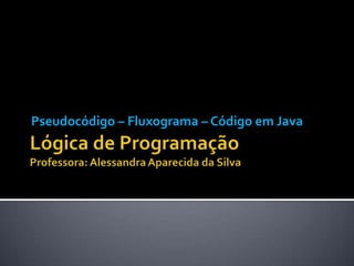 Pseudocódigo – Fluxograma – Código em Java
 