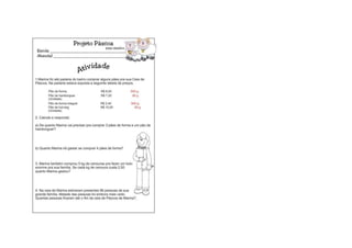 Atividades de matematica
