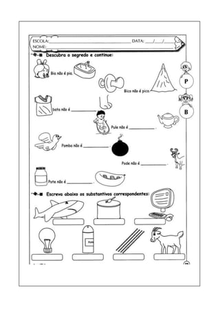 Atividades de ortografia p b