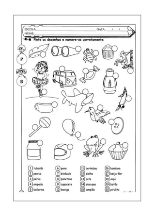 Atividades de ortografia p b