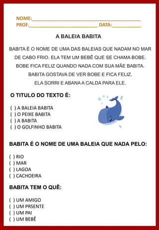 ATIVIDADES DE TEXTO.pdf textos para autista | PDF