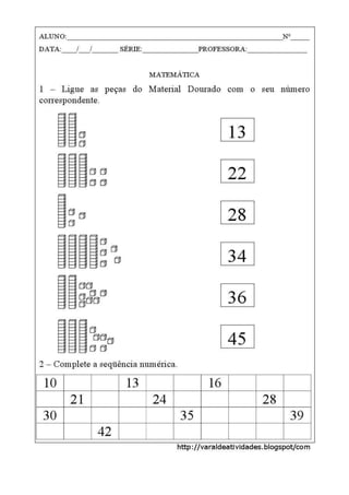Atividades dezena e letra l