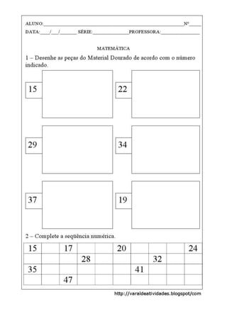 Atividades dezena e letra l