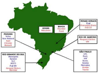 Disponibilidade de energia: Usinas Hidrelétricas, Petróleo, Minerais Metálicos (quadrilátero ferrífero).A DESCONCENTRAÇÃO INDUSTRIAL NO BRASILO QUE SIGNIFICA ISSO?Significa que as indústrias estão se espalhando mais pelo país.QUAIS SÃO AS CAUSAS DESSA DESCONCENTRAÇÃO? Necessidade de redução de custos;