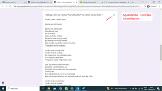 Aguardando correção
da professora.
 