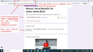 Nova aba aberta no seu navegador com o
formulário da atividade.
aluno.dom@aluno.ce.gov.br
aluno.dom@aluno.ce.gov.br
E-mail no qual você está
logado. É OBRIGATÓRIO
que seja o e-mail
institucional
(XXX@aluno.ce.gov.br)
Clicar para confirmar
sua identidade.
 