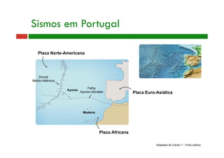 Placa Norte-Americana
Placa Euro-Asiática
Placa Africana
Açores
Madeira
Falha
Açores-Gibraltar
Dorsal
Médio-Atlântica
Sism...