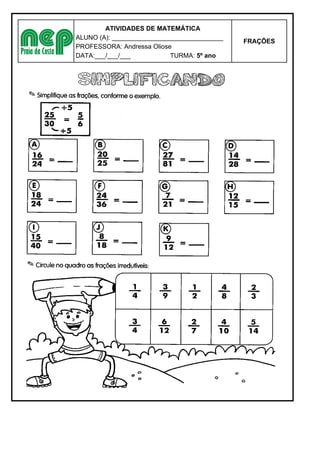 Atividades de Matemática para Quarta Série - Atividades de Matematica