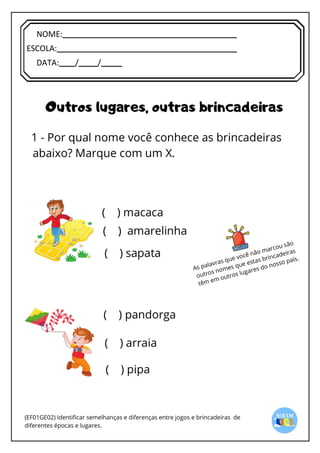 [Digite texto]
NOME:
ESCOLA:
DATA: / /
 