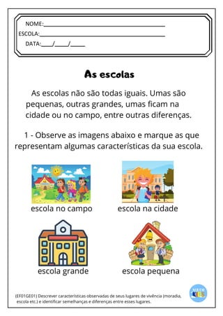 [Digite texto]
NOME:
ESCOLA:
DATA: / /
 