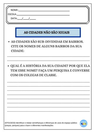 [Digite texto]
NOME:
ESCOLA:
DATA: / /
 