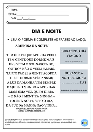 [Digite texto]
NOME:
ESCOLA:
DATA: / /
 