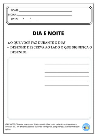 [Digite texto]
NOME:
ESCOLA:
DATA: / /
 