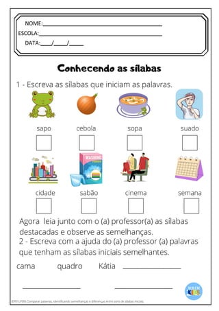 [Digite texto]
NOME:
ESCOLA:
DATA: / /
 