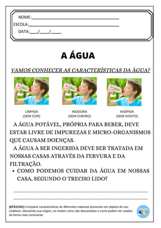 [Digite texto]
NOME:
ESCOLA:
DATA: / /
 