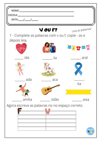 [Digite texto]
NOME:
ESCOLA:
DATA: / /
 