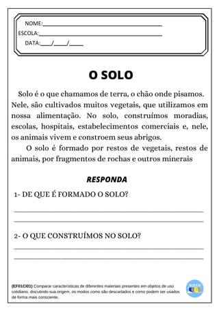[Digite texto]
NOME:
ESCOLA:
DATA: / /
 