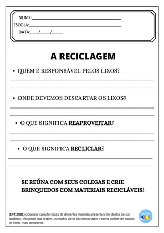 [Digite texto]
NOME:
ESCOLA:
DATA: / /
 