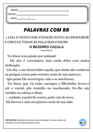 [Digite texto]
NOME:
ESCOLA:
DATA: / /
 